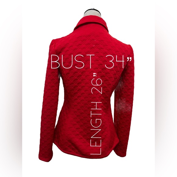 B9 NWT Anne Klein Women’s Quilted Motto Style Zip Jacket Size Small. Color Ruby - Picture 5 of 13